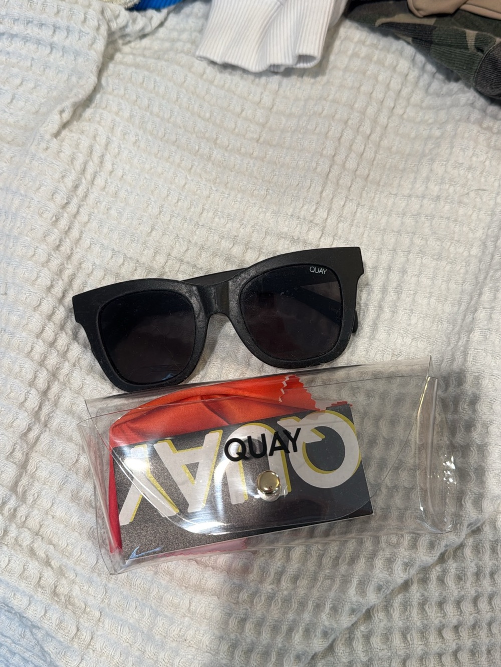 Quay Australia Women’s Black Sunglasses - Bold Square Frame